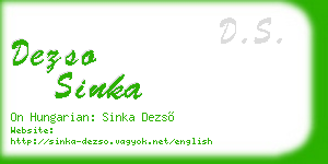 dezso sinka business card